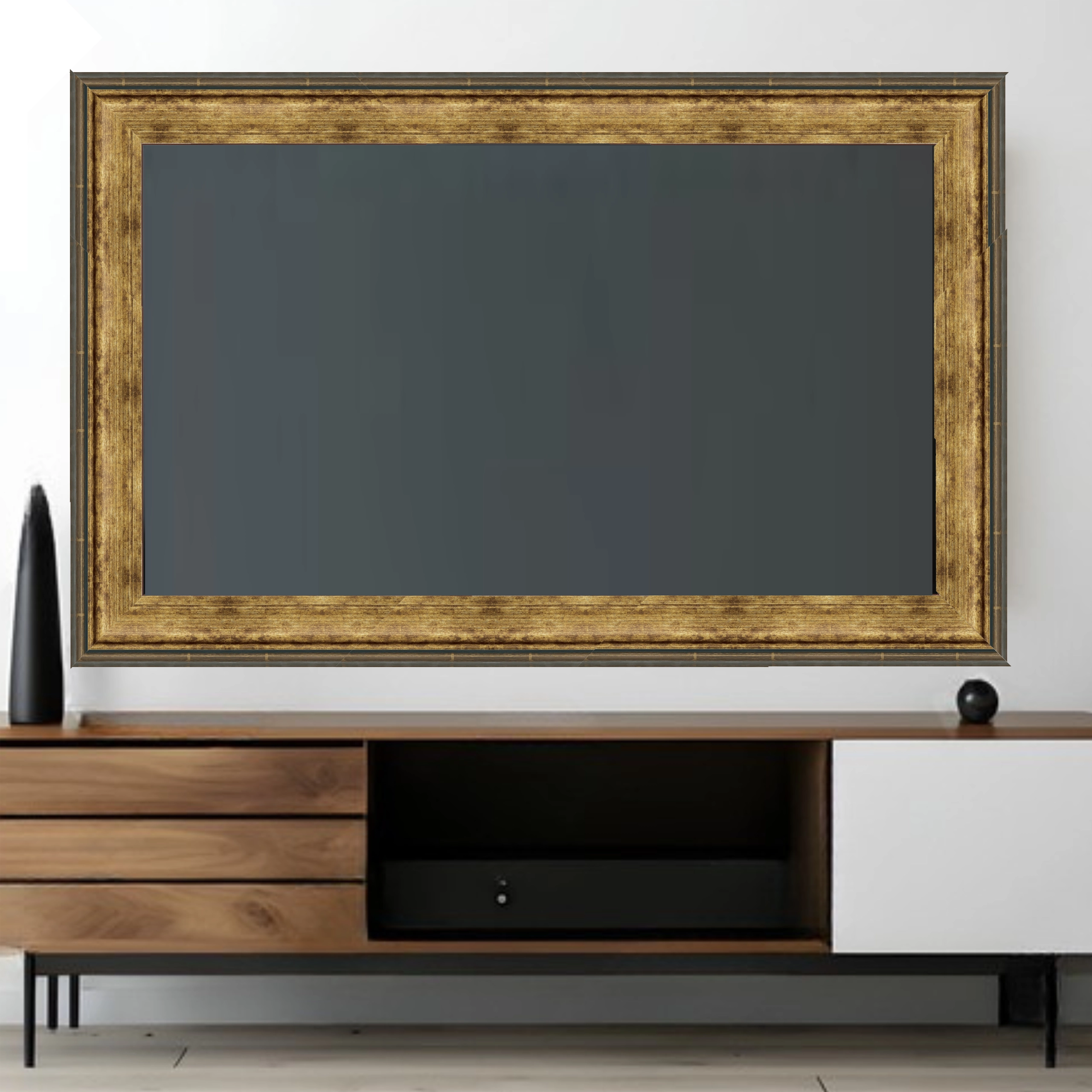 Ash Gold Modern TV Frame – Any Size, Custom Fit - Image 3
