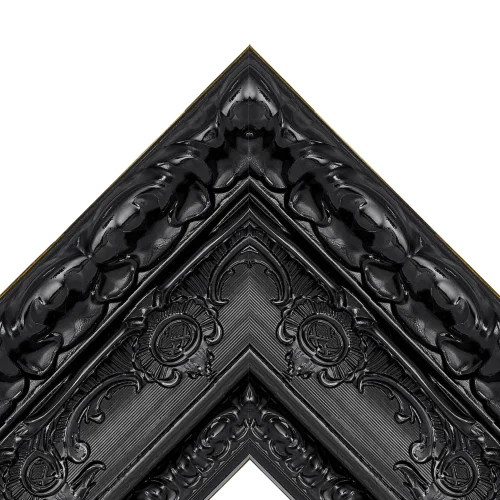 Glossy Black Ornate TV Frame – Any Size, Custom Fit