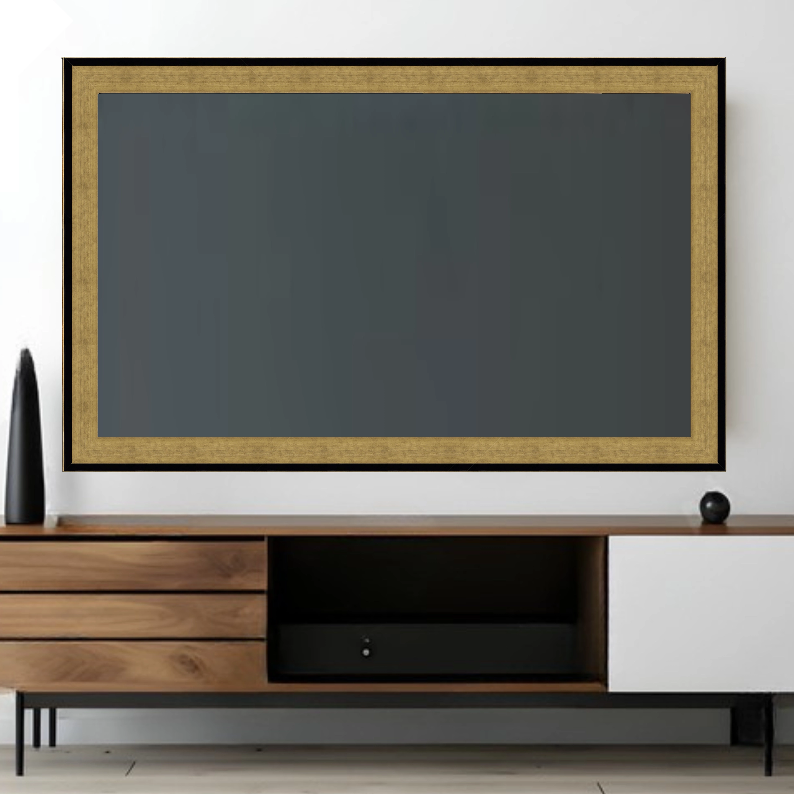 Ebony & Gold Modern TV Frame – Any Size, Custom Fit - Image 3