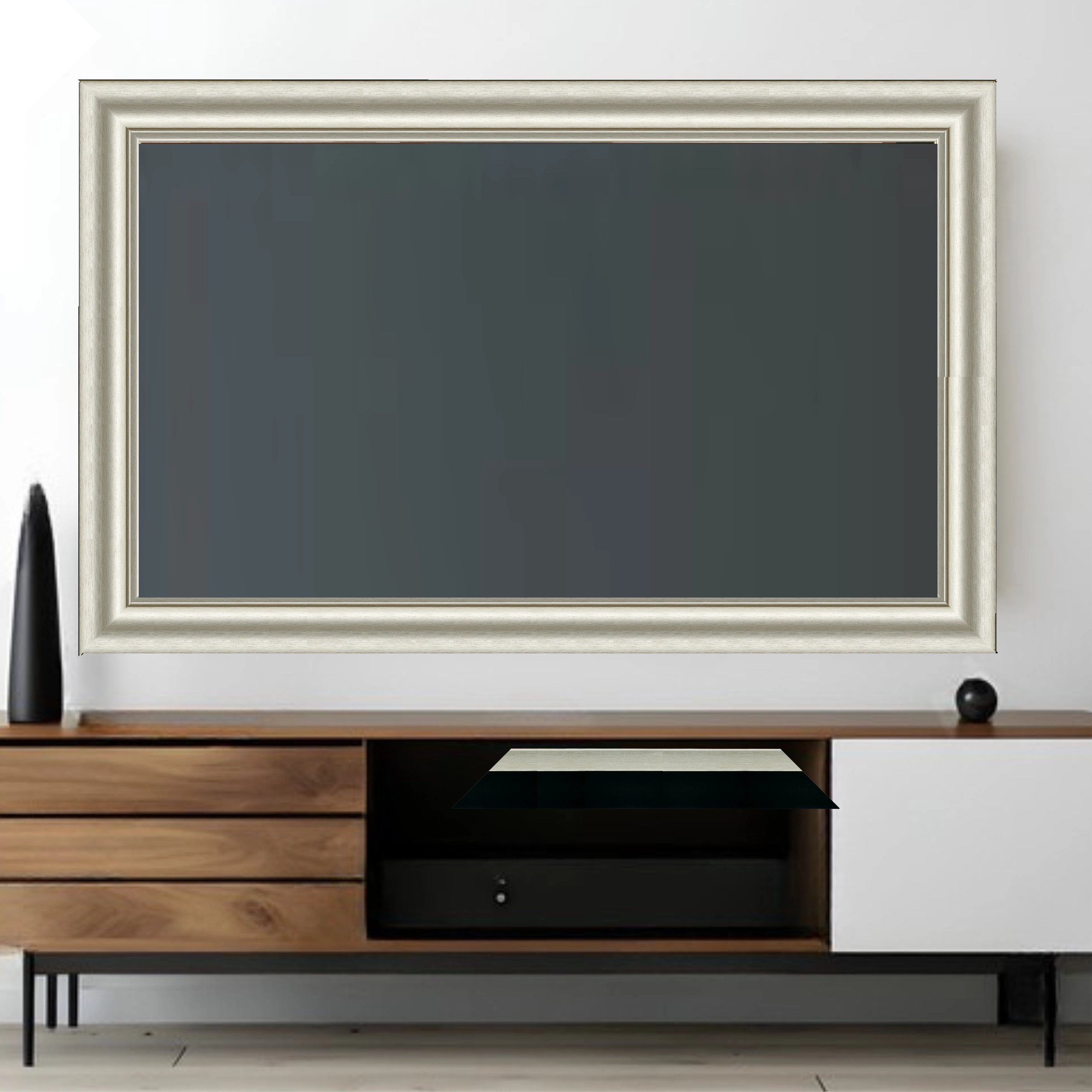 Silver Modern TV Frame – Any Size, Custom Fit - Image 3