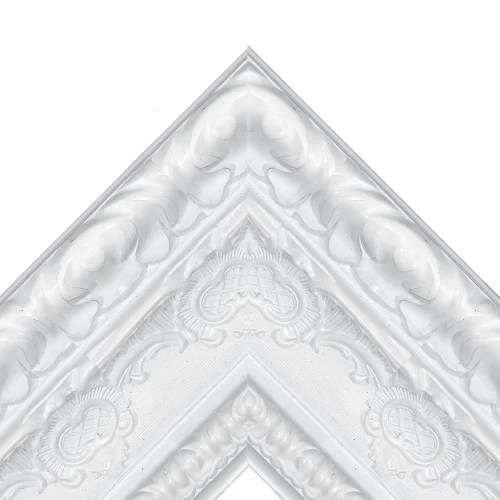 White Ornate TV Frame – Any Size, Custom Fit